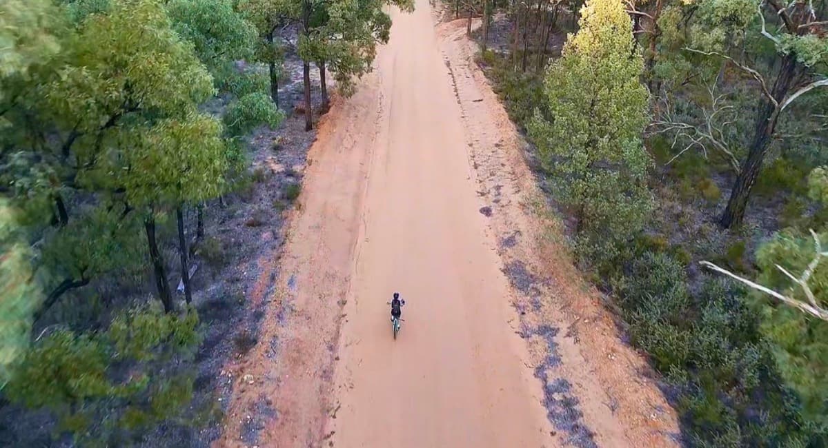Aerial view of the outback roads near Dubbo, NSW