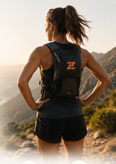 Local athlete overlooking a coastal mountain training route